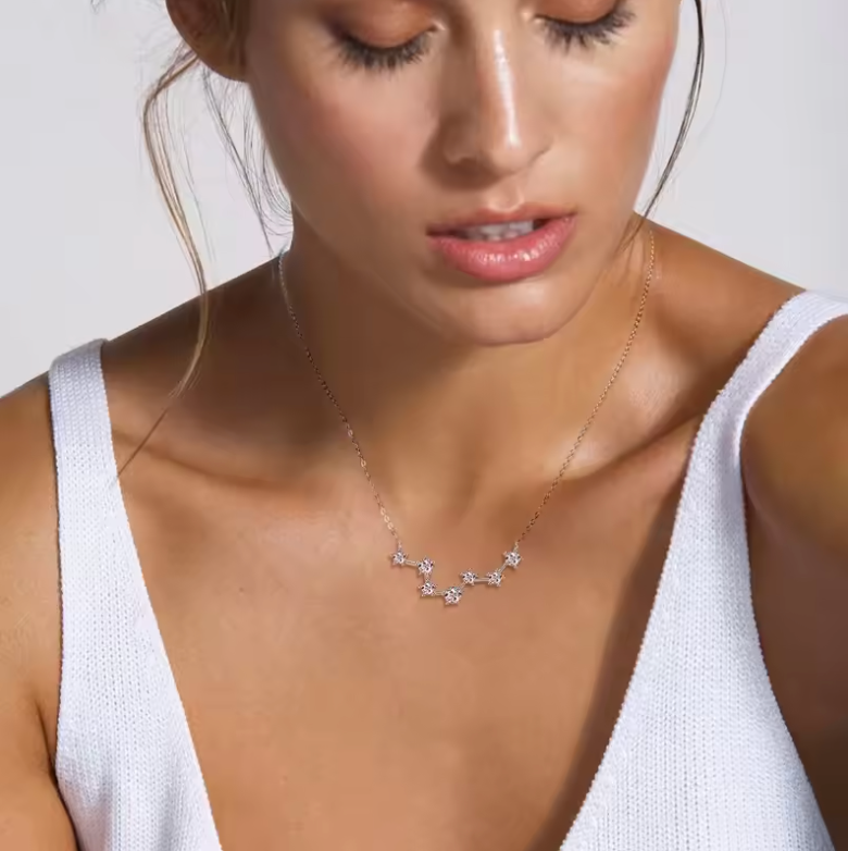 Silver Big Dipper Constellation Bar Necklace