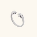 Silver Minimalist Cat Paw Open Wrap Ring