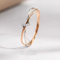 Two-Tone Crisscross Infinity Band with Crystal Cleat