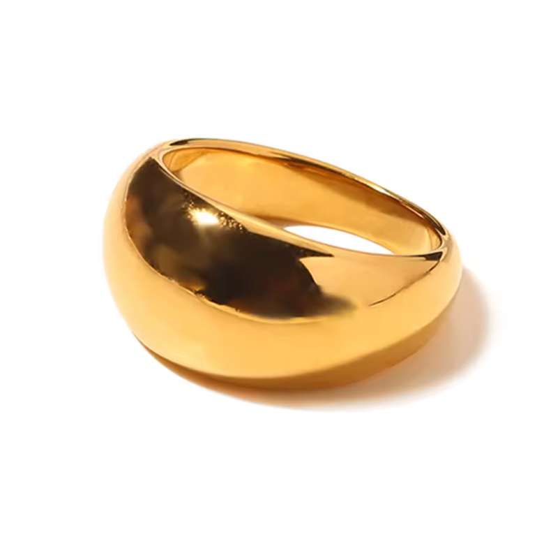 18K Gold Chunky Dome Statement Ring